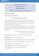 Đề thi học kì 1 Văn 6 Chân trời sáng tạo - Đề số 17